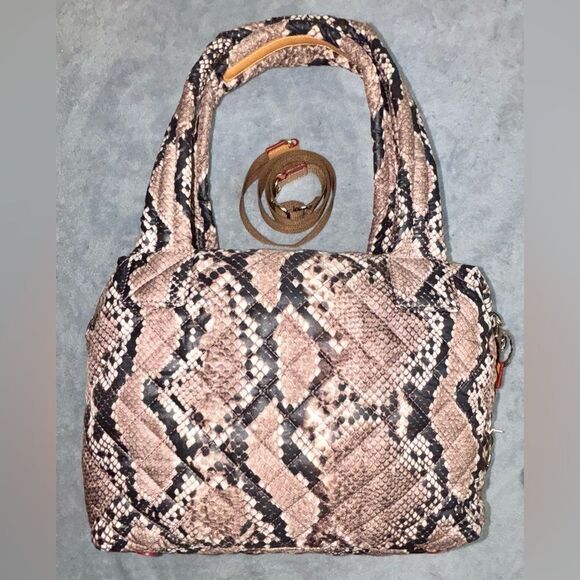 050-MZ Wallace Snakeskin Print Nylon Micro Sutton Tote - Picture 2 of 3